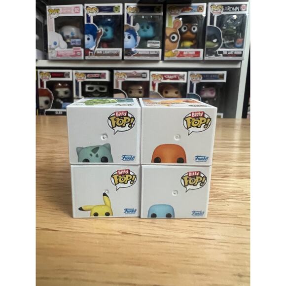 4 BITTY Starter Pokemon 1" Funko Pops Bulbasaur Charmander Squirtle Pikachu Pop - Picture 5 of 6